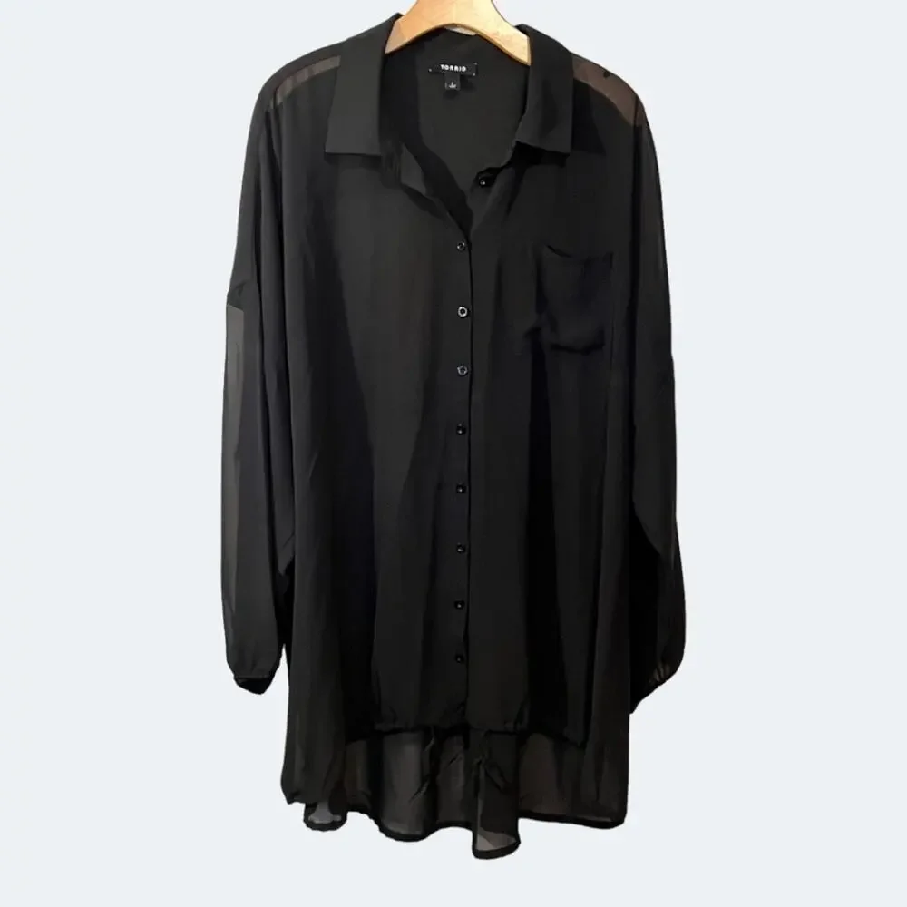 Torrid Chiffon Shirt Kimono (2/2X) - Picture 4 of 13